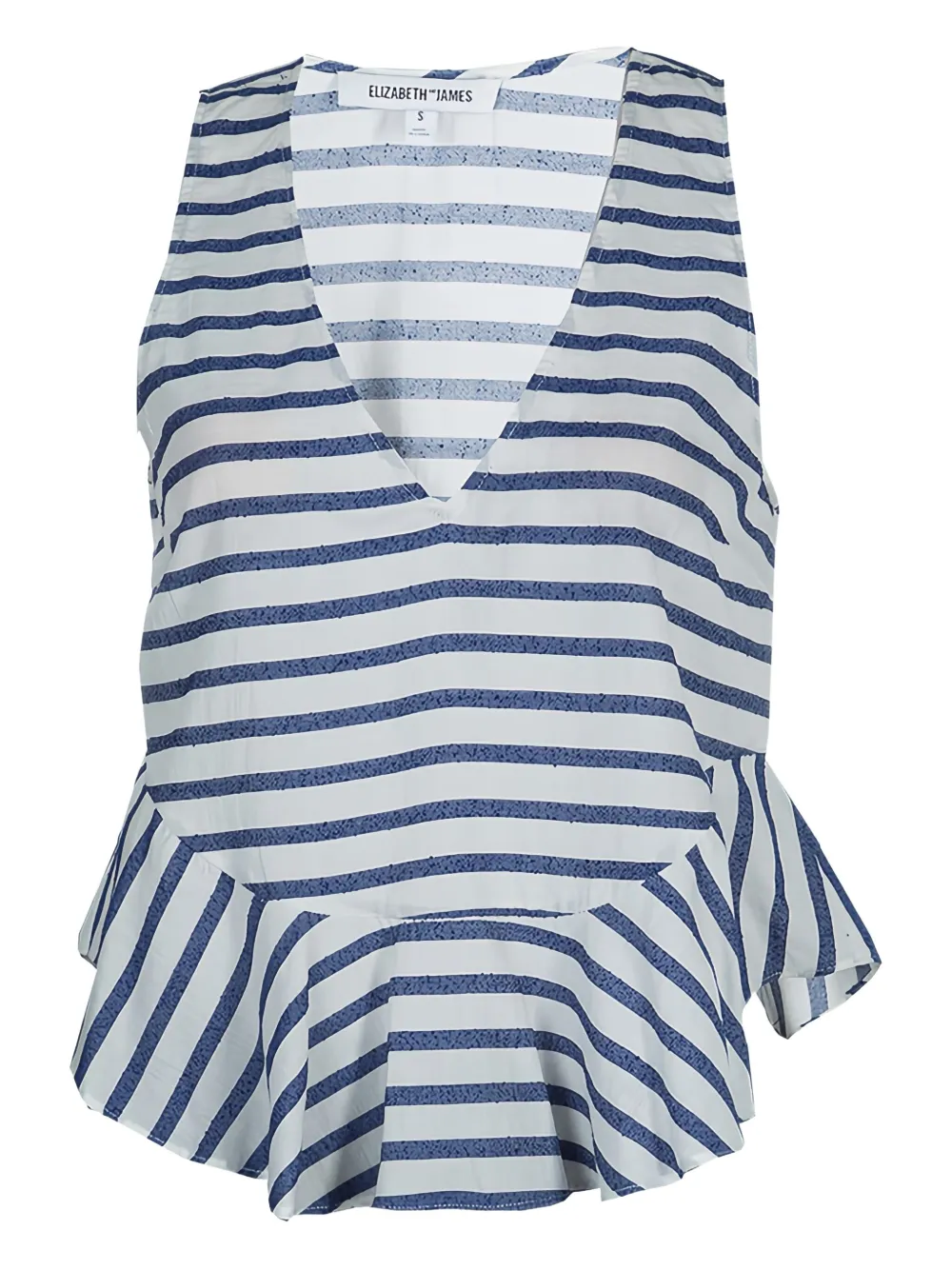 Elizabeth and James peplum stripes tank-top | White | Image 1
