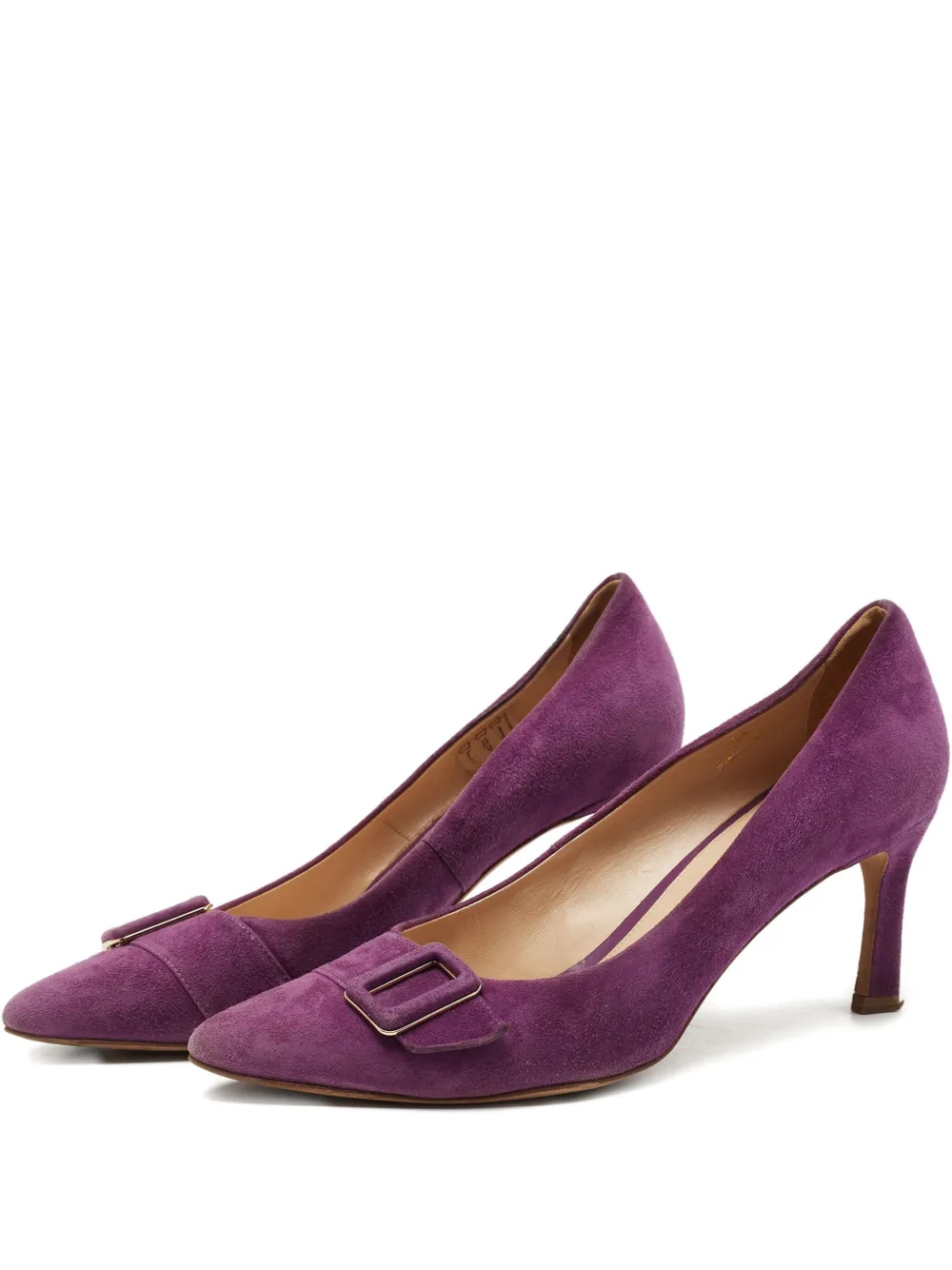 Tod's Vintage Wildleder-Pumps mit Schnalle 75mm - Violett