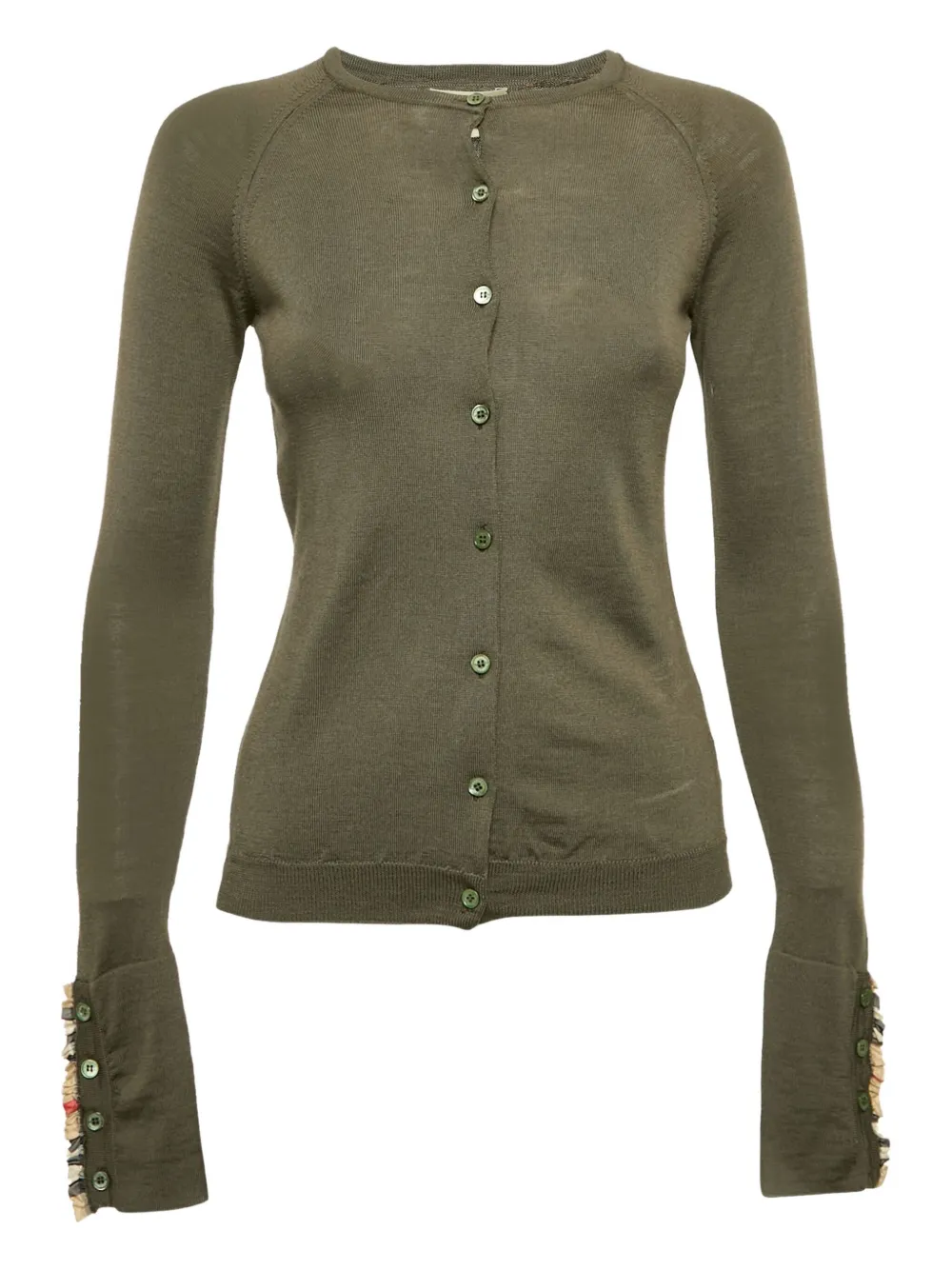 Pre-owned Burberry Buttoned-cuffs Cardigan In Green