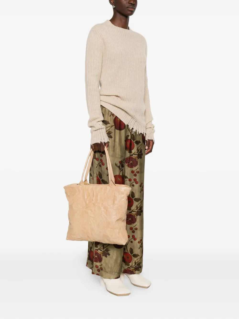 Reptile's House leather tote bag - Beige