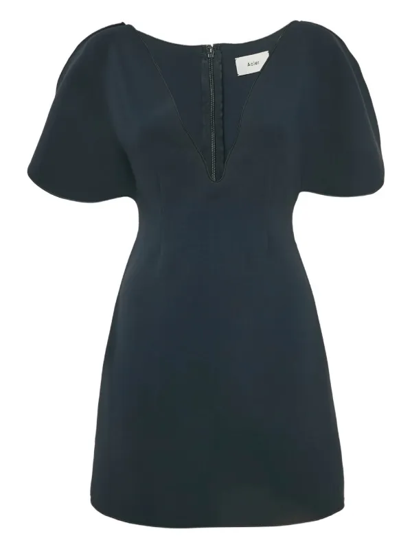 Acler V-neck Mini Dress - Blue Acler V-neck Mini Dress - Blue