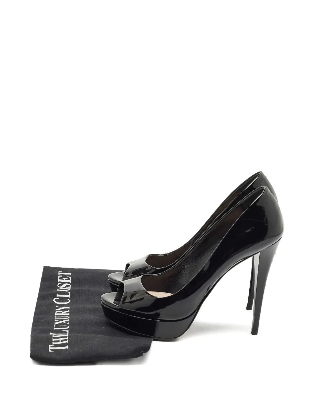Pre-owned Miu Miu 120mm Platform Peep-toe Pumps In Black