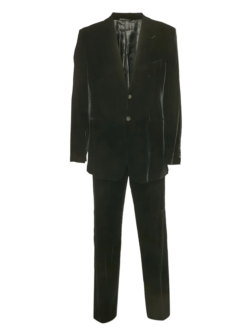 Giorgio Armani Pre-Owned velvet single-breasted suit | Black | Image 1