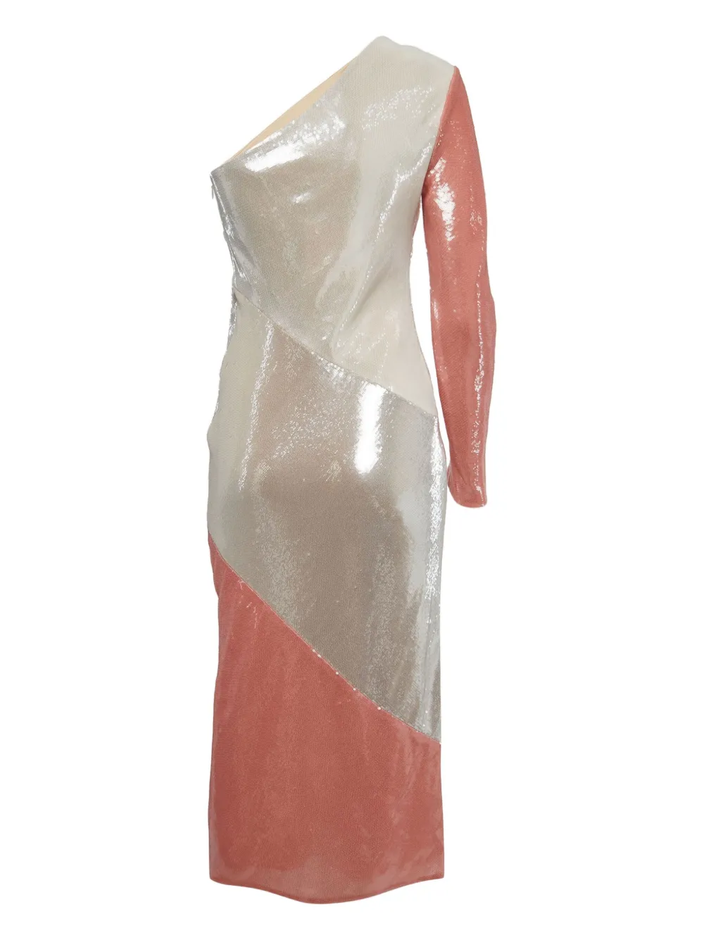 Diane Von Furstenberg Vintage Pre-owned asymmetrische midi-jurk met pailletten - Beige