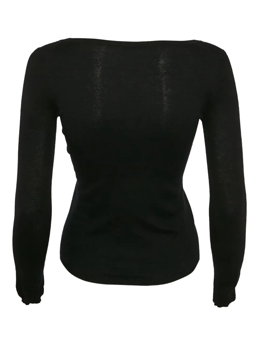 Pre-owned Miu Miu V-neck Long Sleeve Sweater In Black