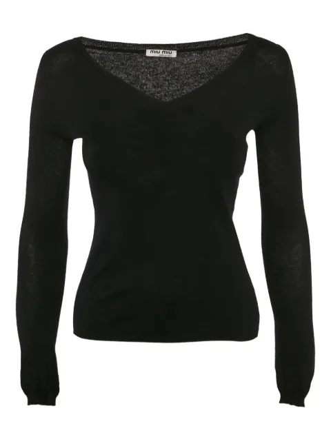 Miu Miu Pre-Owned v-neck long sleeve sweater