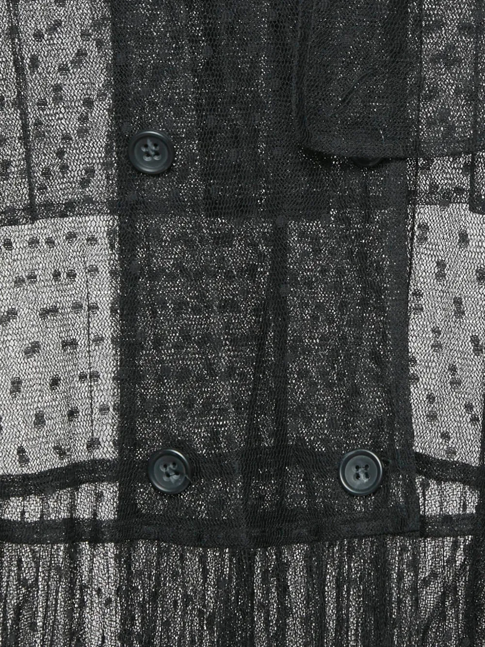 Pre-owned Red Valentino Vintage 2023 Tulle Polka-dot Sheer Coat In Black