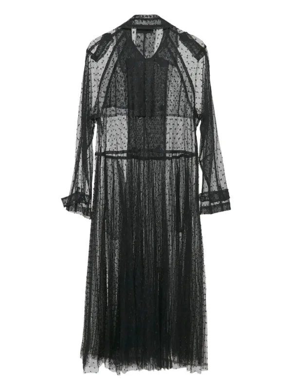 RED VALENTINO ドット柄レースシースルー ブルゾン ブラック 40 Red Valentino Vintage 2023 Tulle polka-dot Sheer Coat | Black