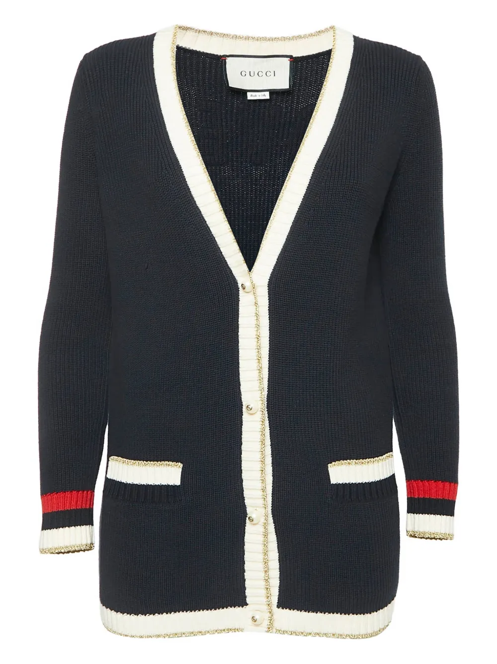Gucci Pre-Owned ribbed-knit cardigan | Blue | Image 1