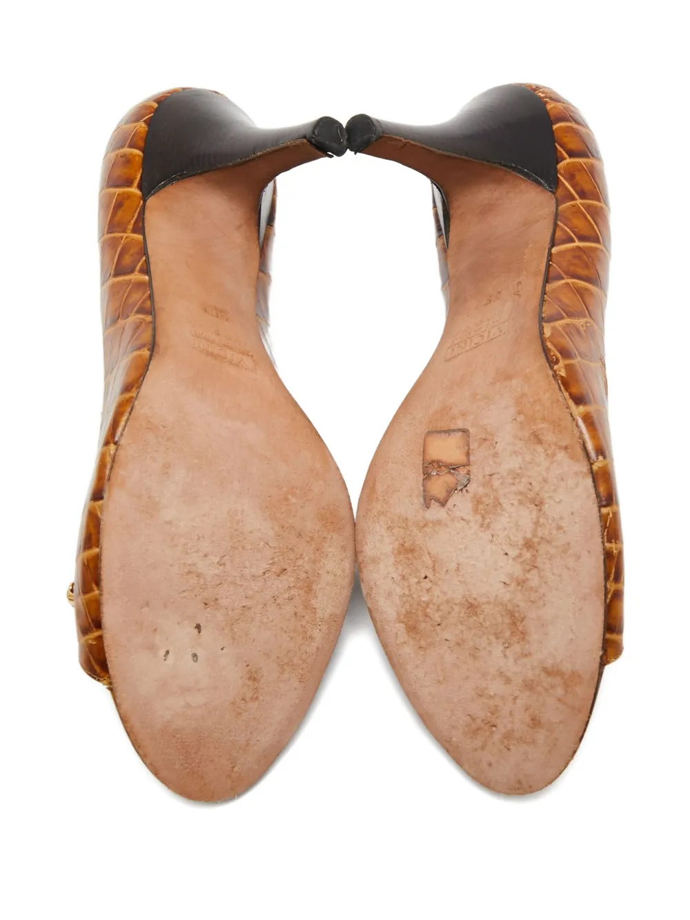 Giuseppe Zanotti Vintage 95 mm pumps met krokodillen-reliëf - Bruin