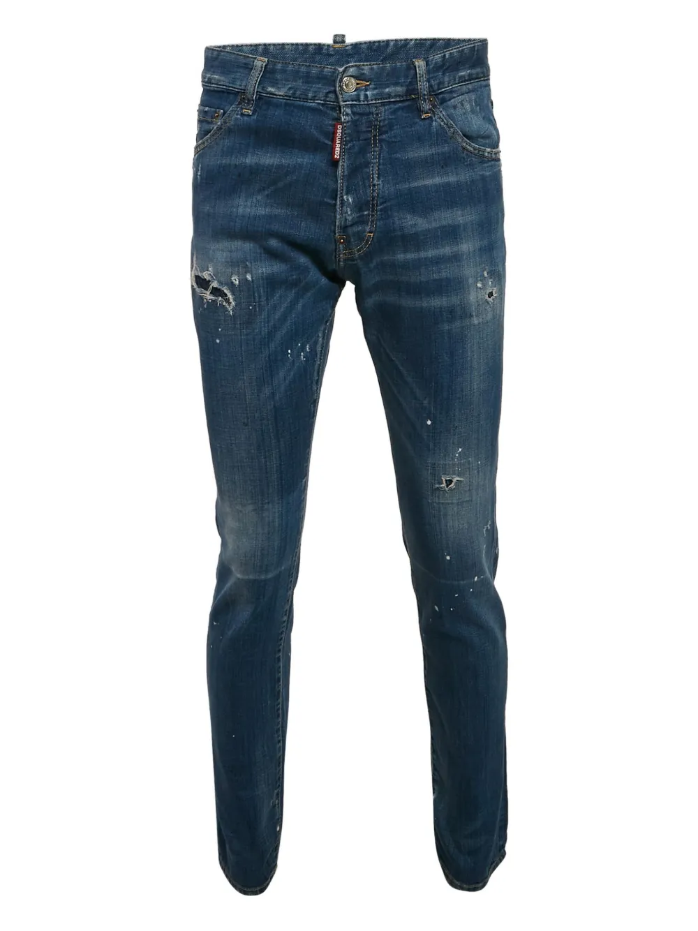 DSQUARED2 distressed paint-splatter jeans | Blue | Image 1