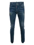DSQUARED2 distressed paint-splatter jeans - Blue