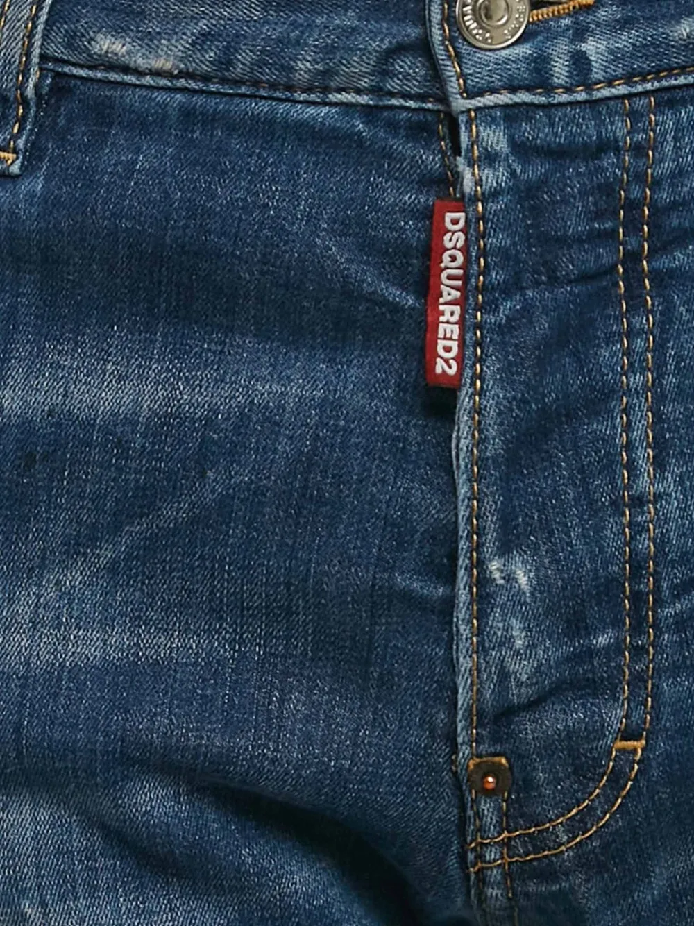 Pre-owned Dsquared2 Distressed Paint-splatter Jeans In Blue