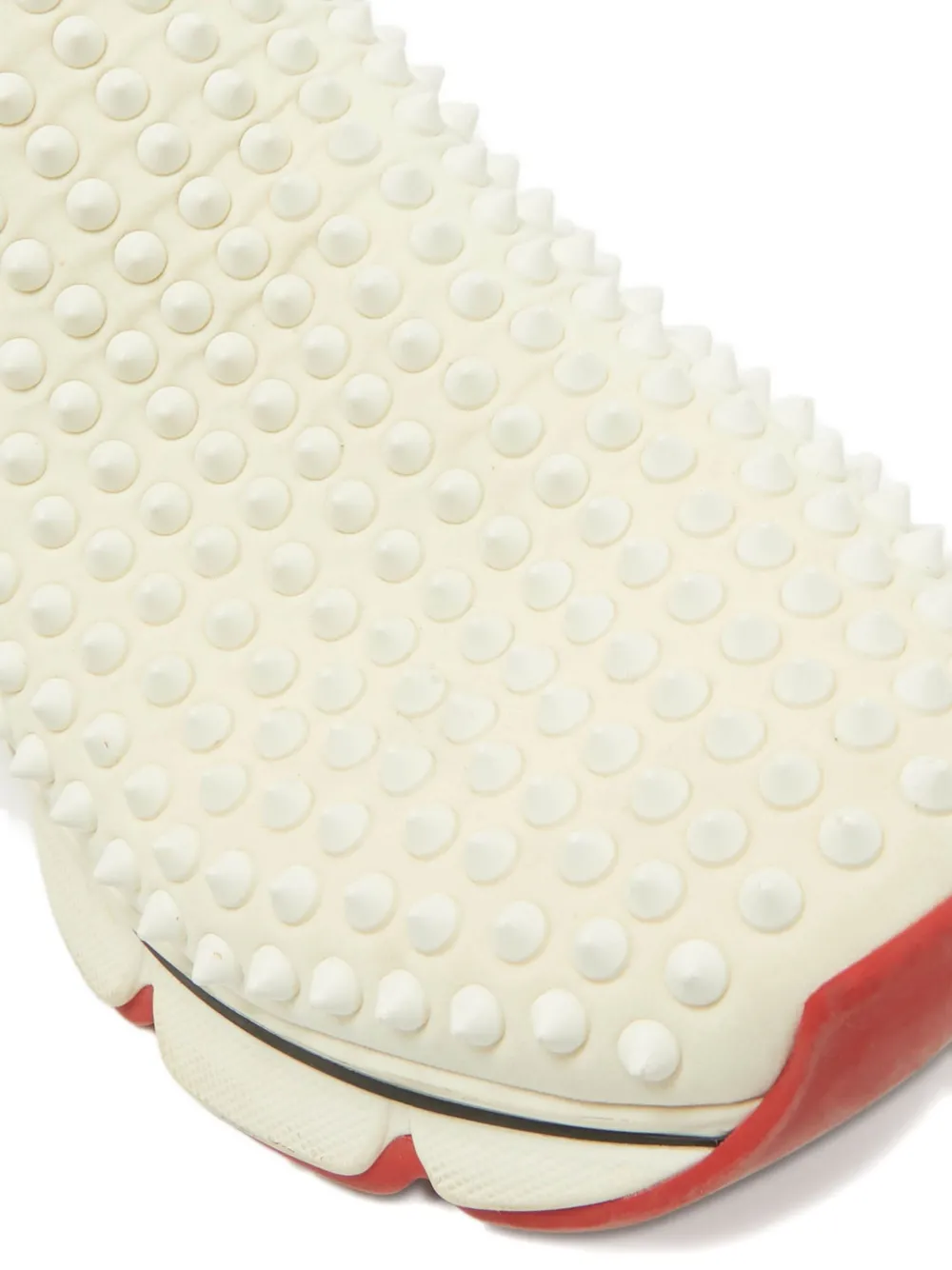 Pre-owned Christian Louboutin Spike Sock Sneakers In Neutral