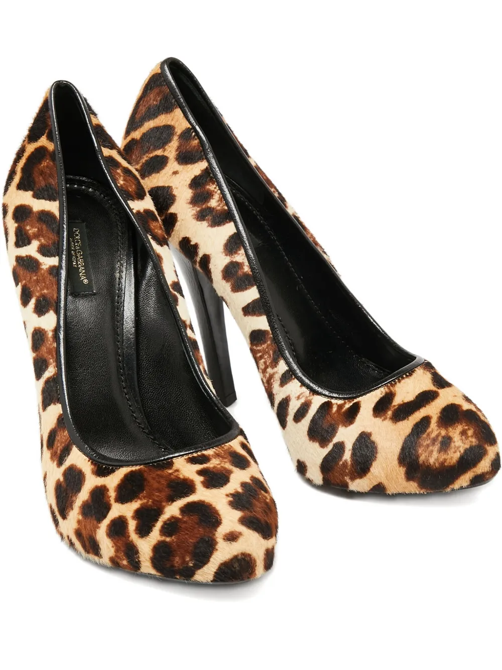 Pre-owned Dolce & Gabbana Pony Hair Leopard Pumps In Brown