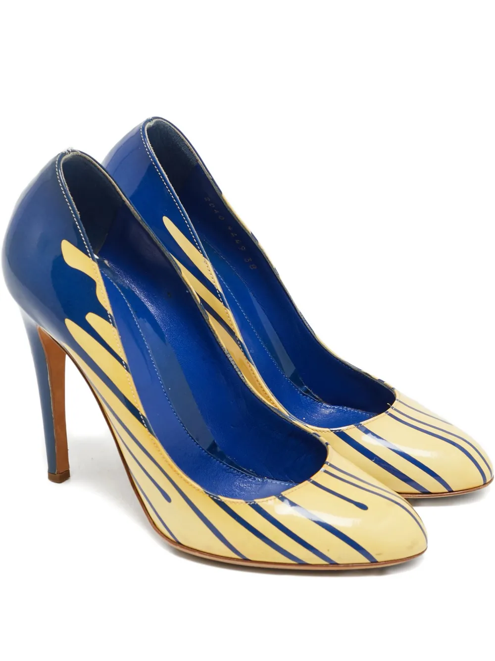 Sergio Rossi Vintage Gestreifte Pumps 105mm - Blau