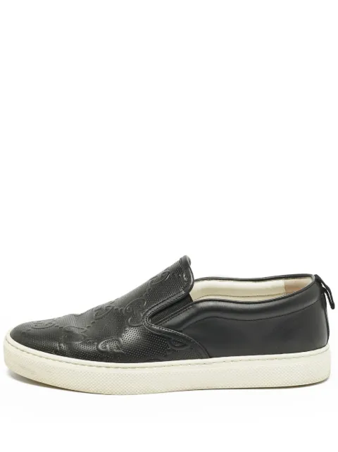 Gucci Pre-Owned leather slip-on sneakers