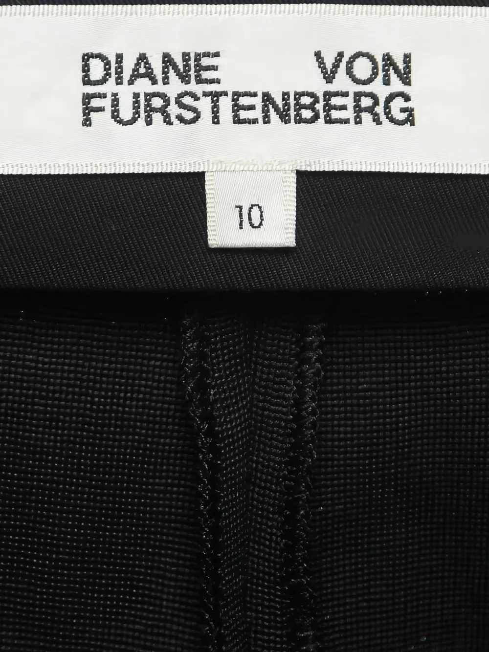 Pre-owned Diane Von Furstenberg Vintage Seam-detail Trousers In Black