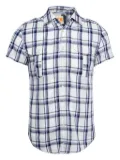 BOSS 2024 plaid pocket shirt - White