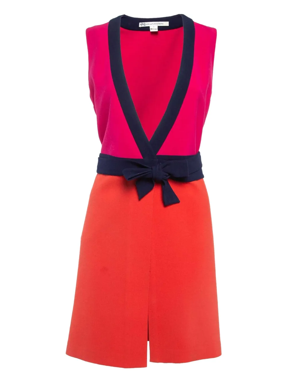 Diane Von Furstenberg Vintage pre-owned V-neck midi dress | Pink | Image 1