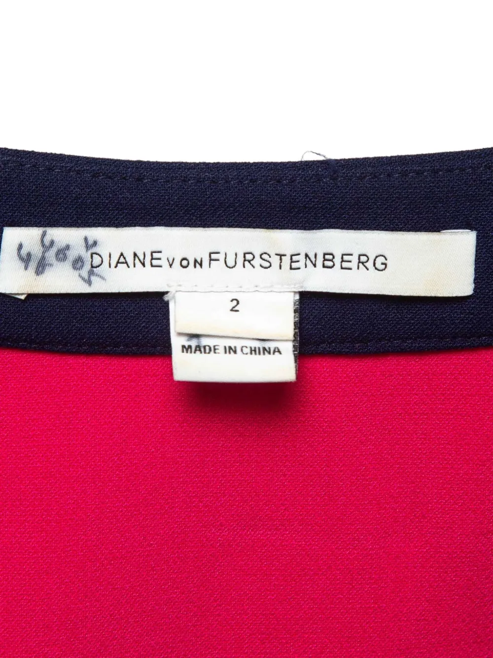 Pre-owned Diane Von Furstenberg Vintage  V-neck Midi Dress In Pink