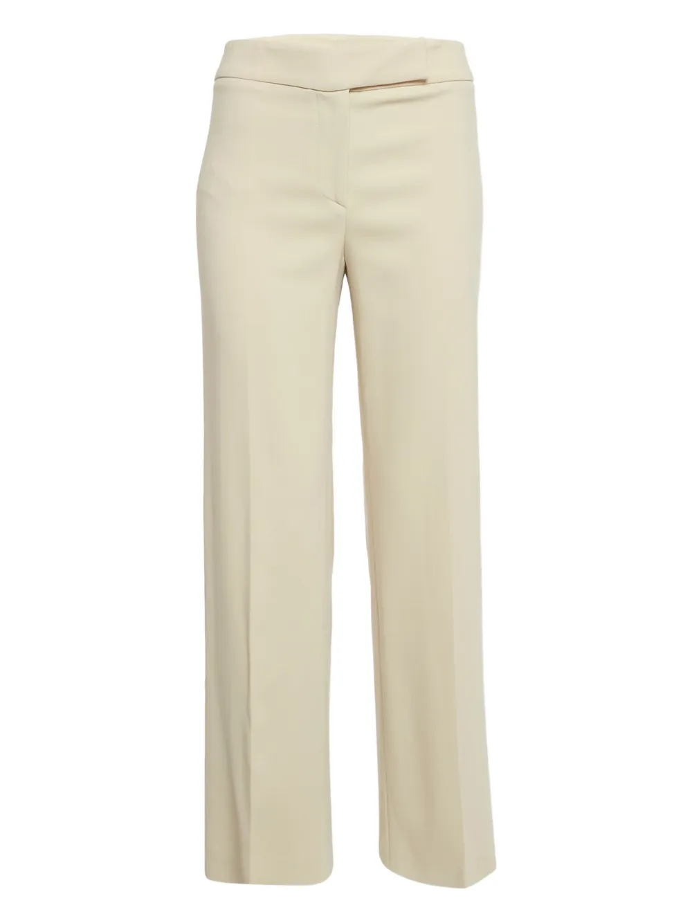 Pre-owned Valentino Crepe Tailored Trousers In Neutral