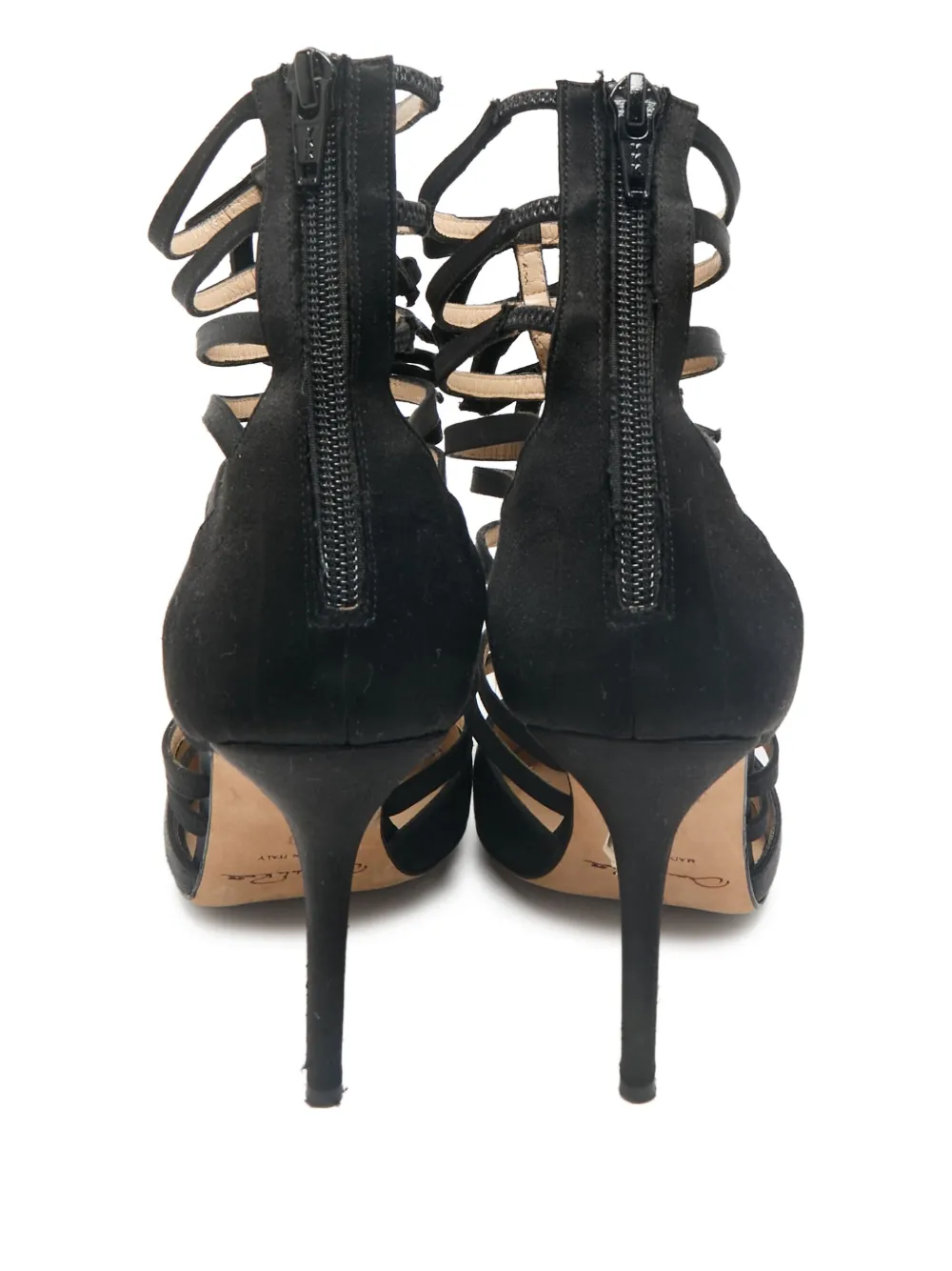 Oscar de la Renta Pre-Owned Satijnen pumps met strik en hak - Zwart