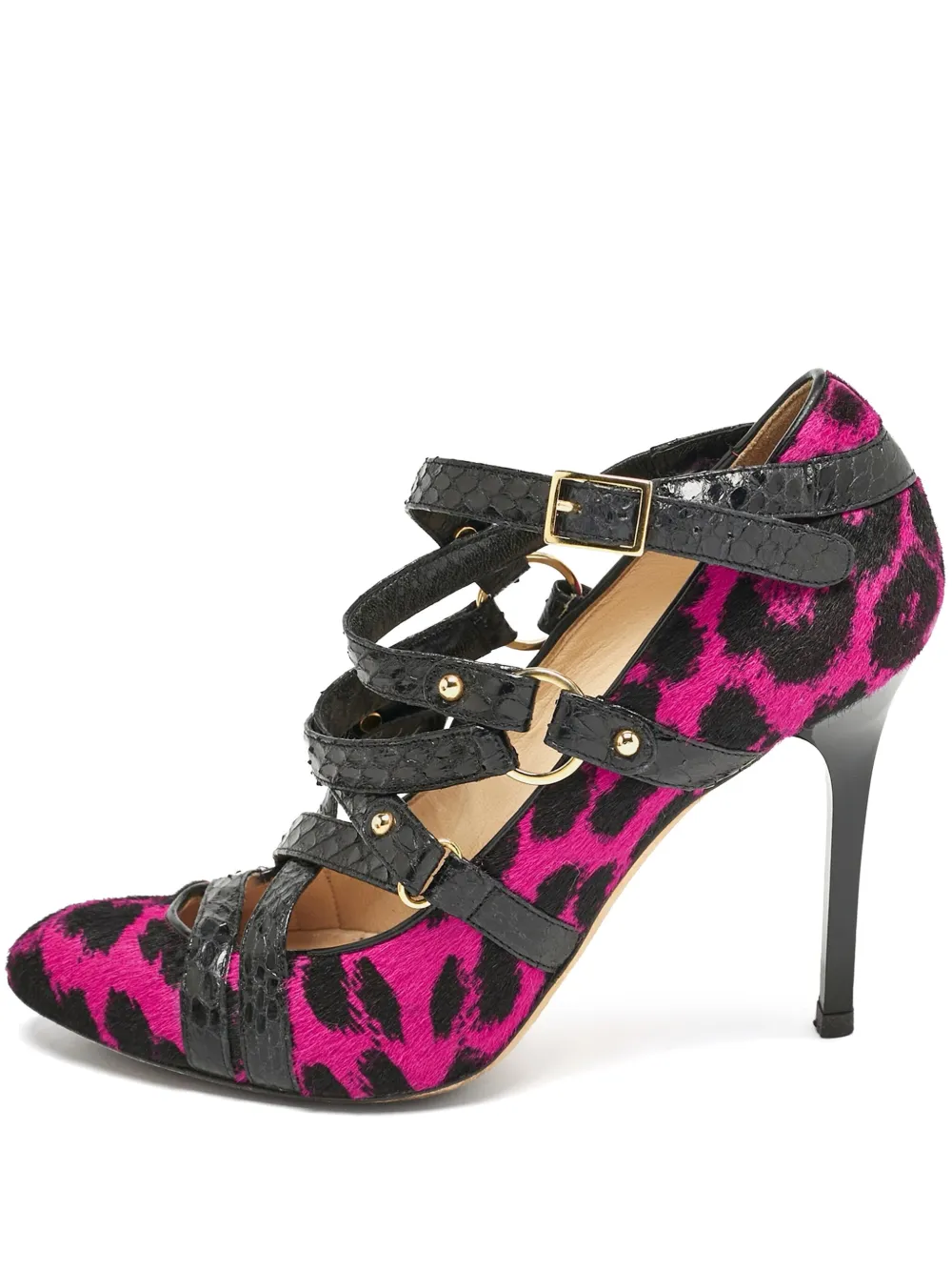 Click to view more detailed imagery on our partner's website Pre-owned Jimmy Choo Jazz Calf-hair Strappy Pumps In Purple
