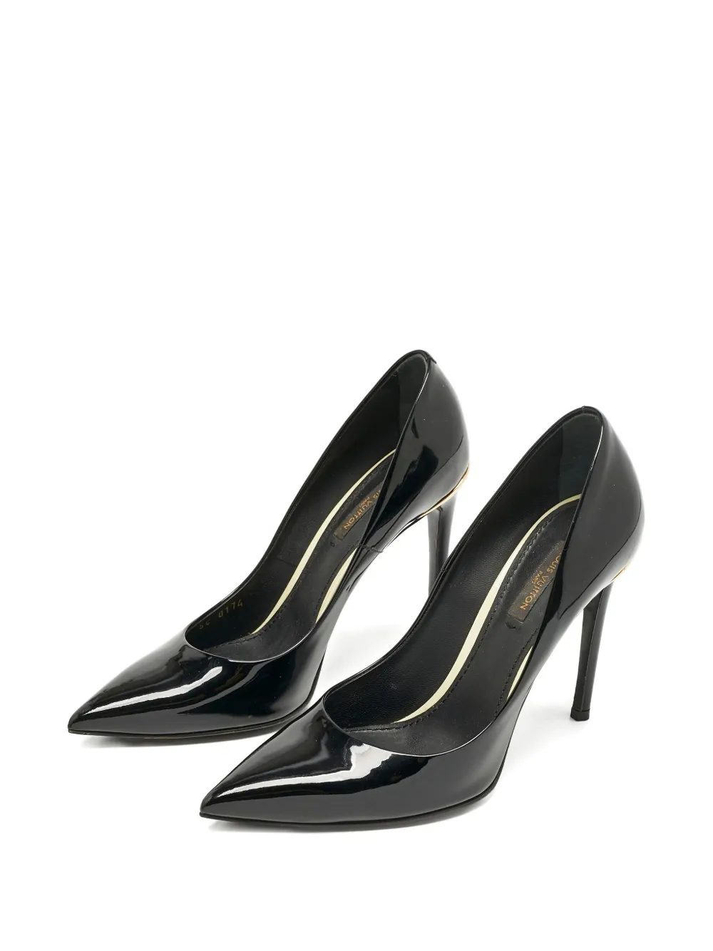 Pre-owned Louis Vuitton 110mm Eyeline Patent-leather Pumps In Black