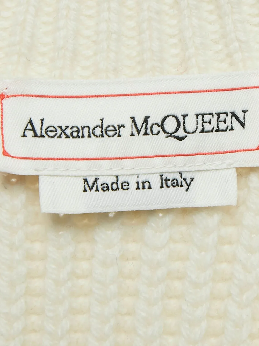 Pre-owned Alexander Mcqueen Ribbed Contrasting-pattern Sweater In White