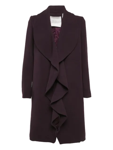 Ingie Paris pre-owned ruffle-lapels wool coat