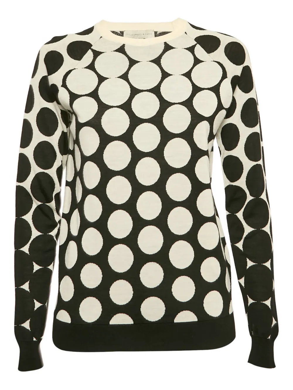 Pre-owned Stella Mccartney Polka-dot Pattern Wool Sweater In Black