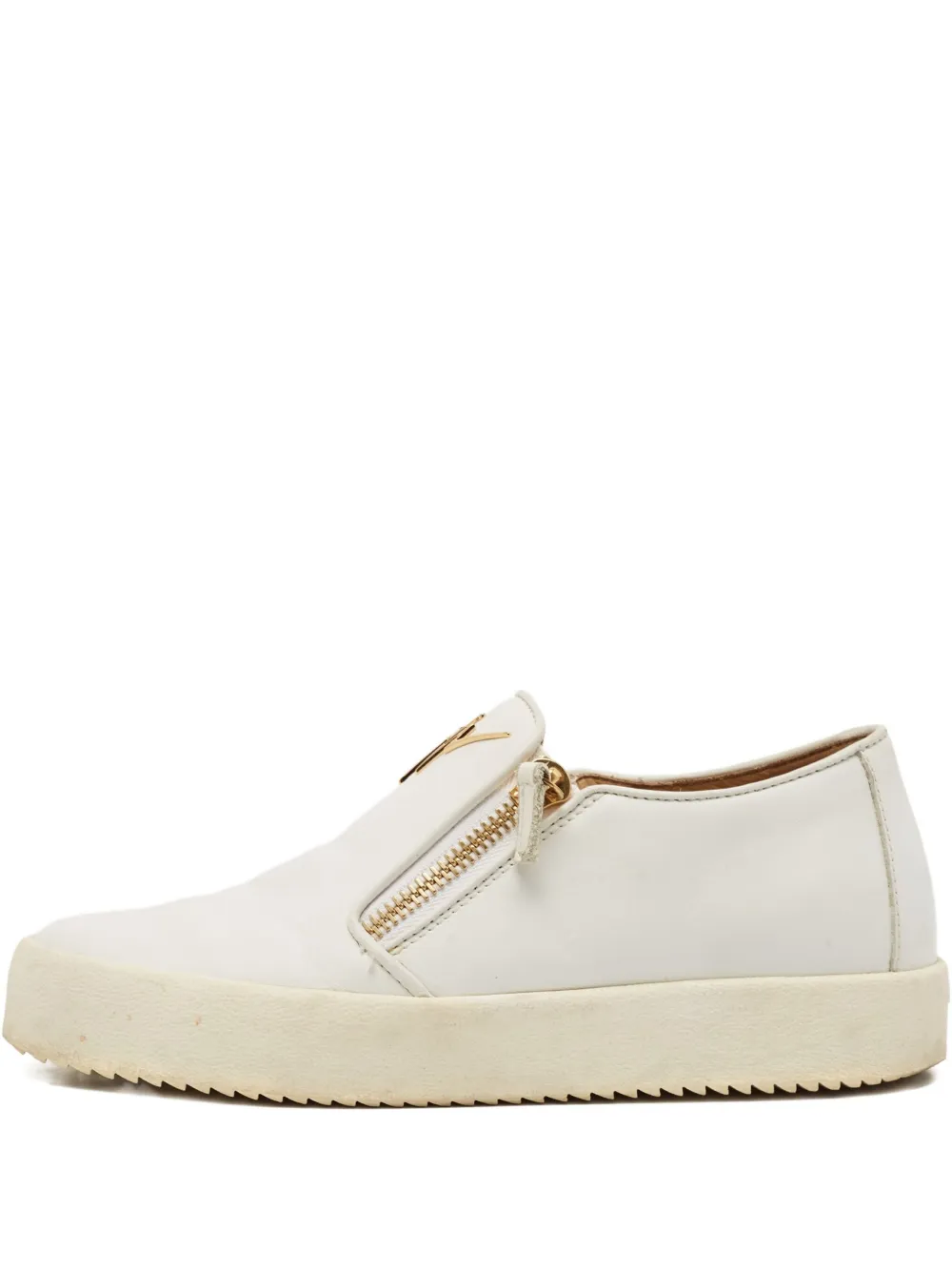 Giuseppe Zanotti Vintage baskets en cuir à fermeture zippée Eve | blanc | Image 1