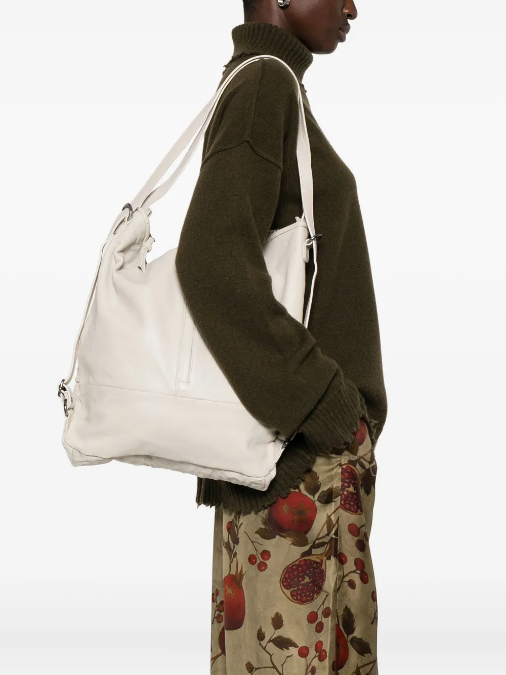 Reptile's House large woven-leather tote bag - Grijs