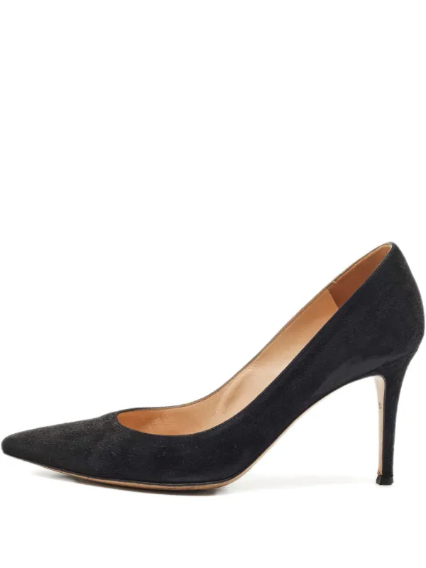 Gianvito Rossi スエード パンプス ブラック Gianvito Rossi 2024 ポインテッドトゥ スエードパンプス | ブラック