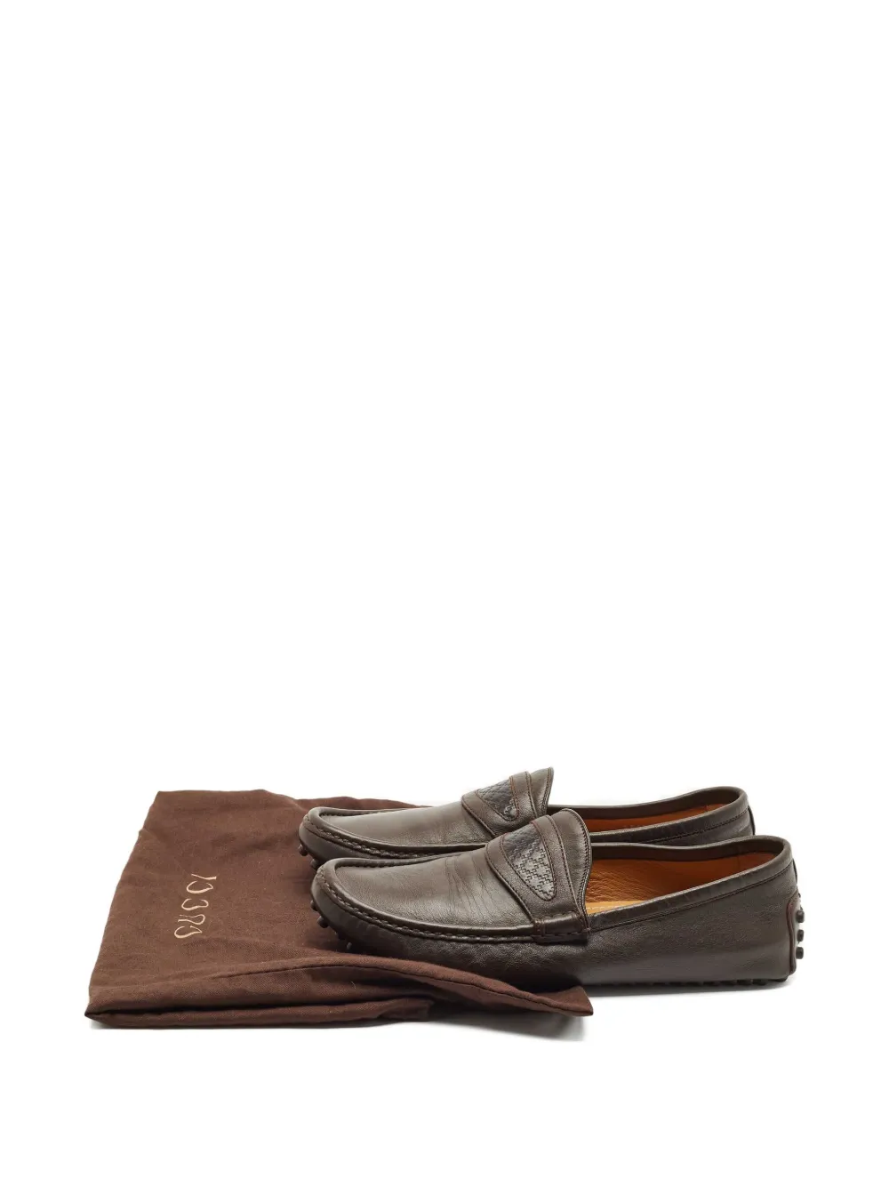 GUCCI Pre-owned Leather Loafers In Brown