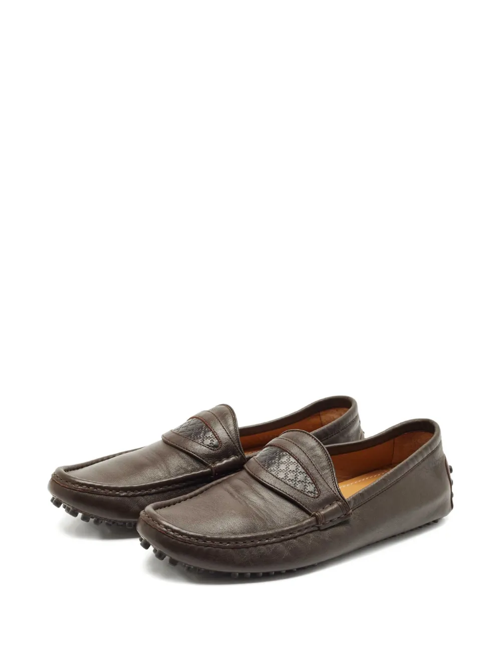 GUCCI Pre-owned Leather Loafers In Brown