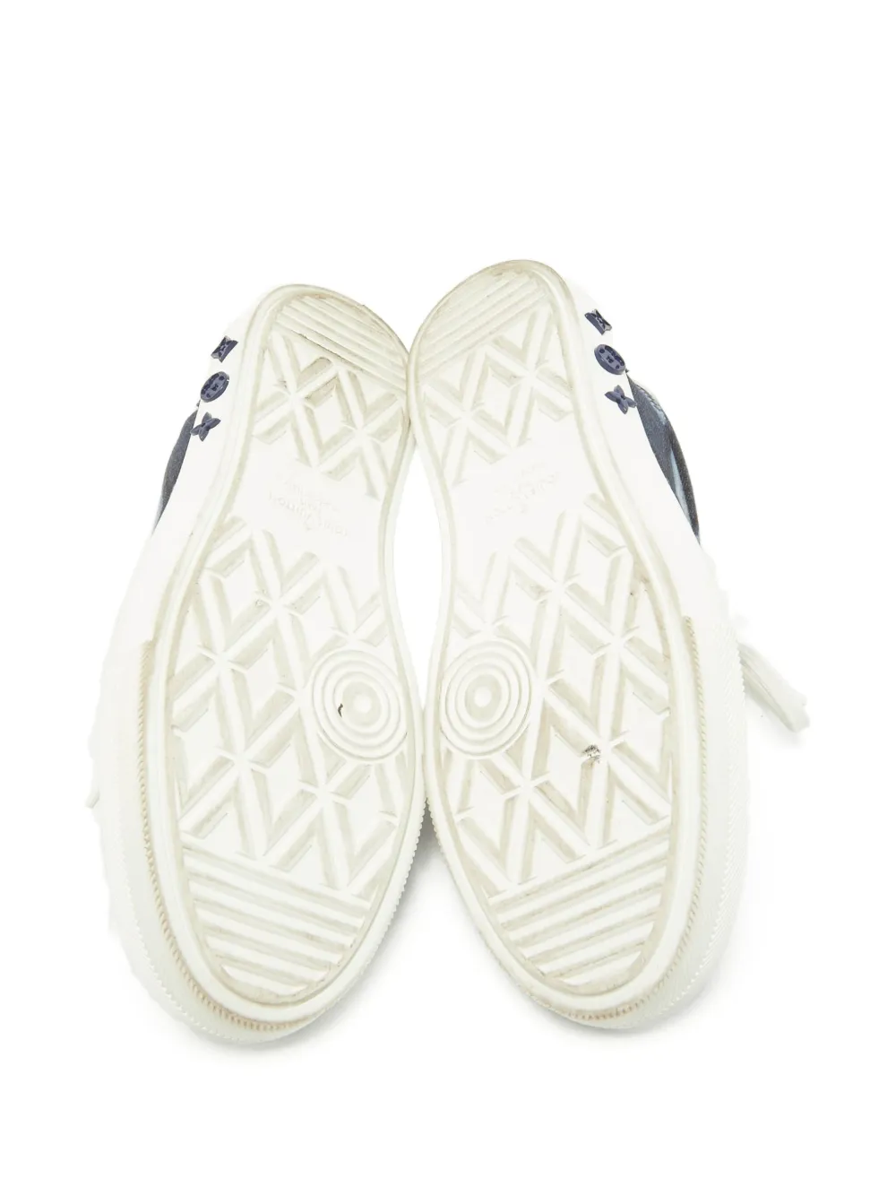 Pre-owned Louis Vuitton Denim Suede Sneakers In Blue