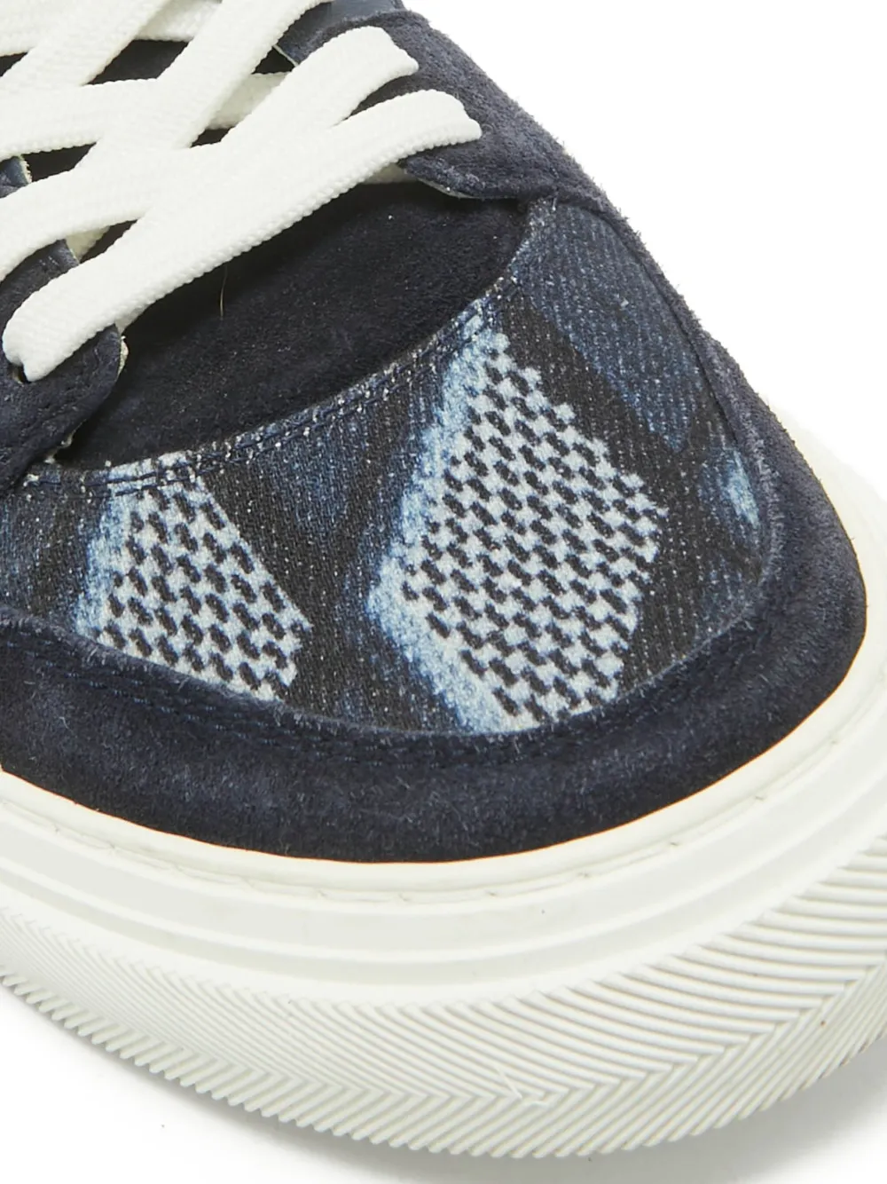 Pre-owned Louis Vuitton Denim Suede Sneakers In Blue