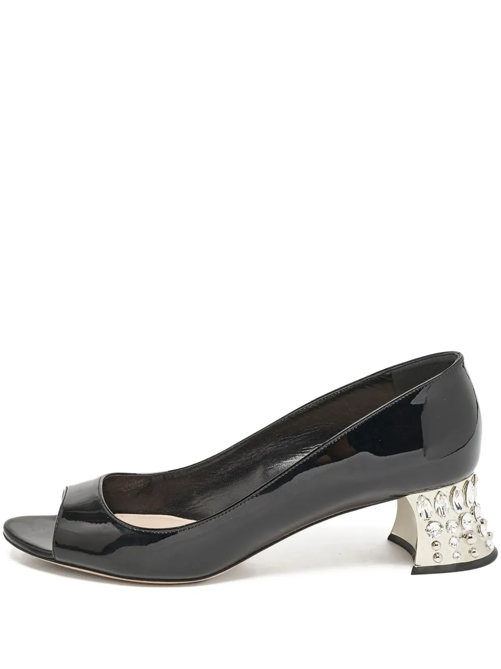 Miu Miu Pre-Owned 45mm crystal-embellishment heel sandals | Black | Image 1