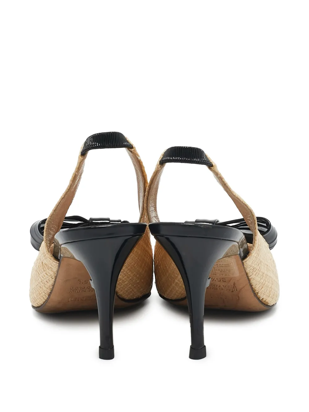 Fendi Pre-Owned 80 mm Fendista slingback pumps - Beige