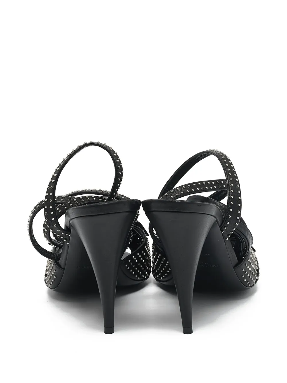 Saint Laurent Pre-Owned 100 mm sandalen verfraaid met studs - Zwart
