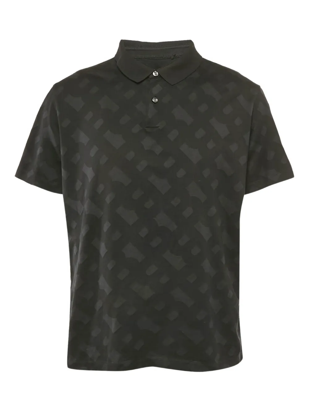 BOSS geometric-pattern polo shirt | Black | Image 1