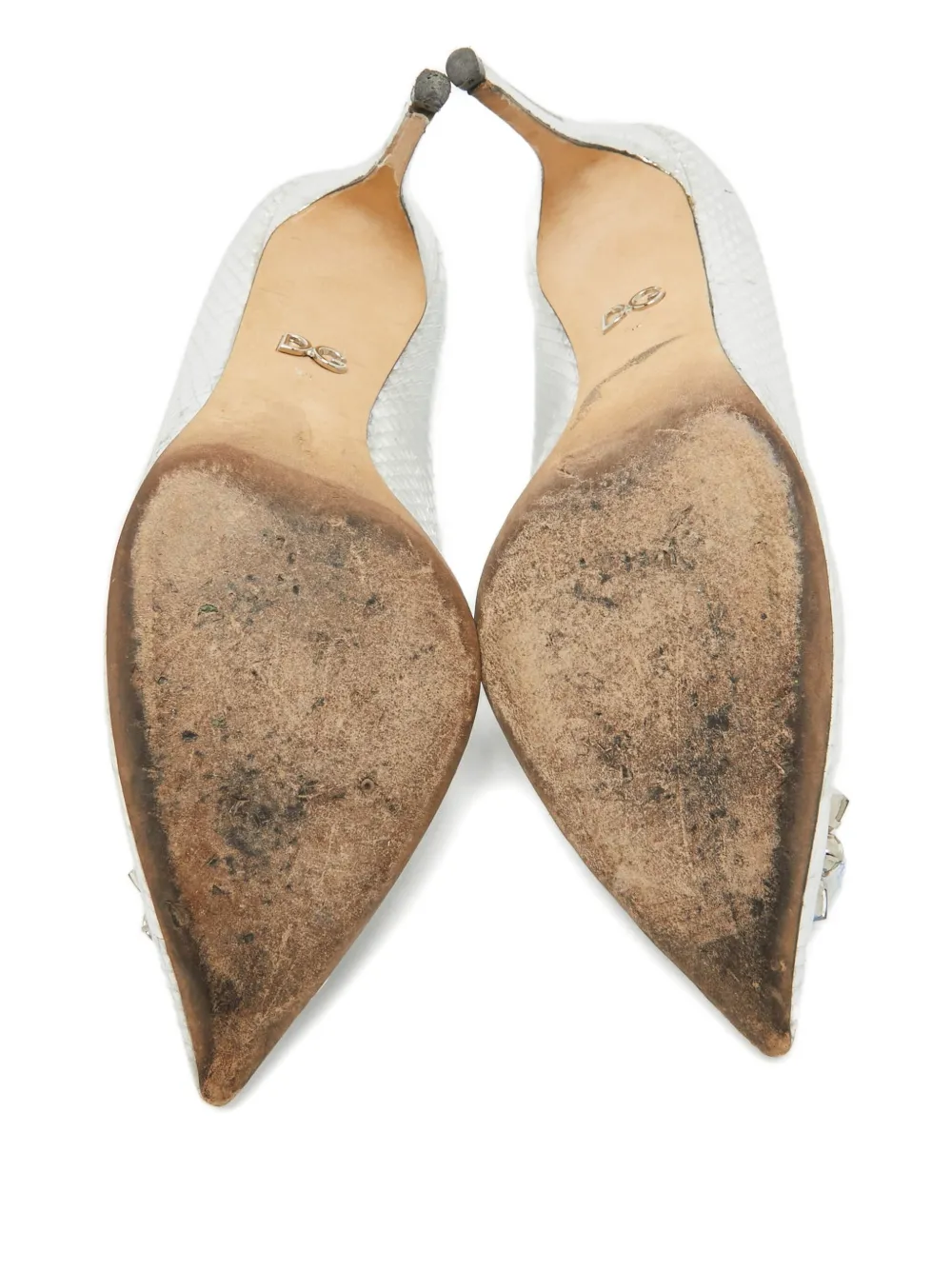 Pre-owned Dolce & Gabbana 1003734 Silver In White