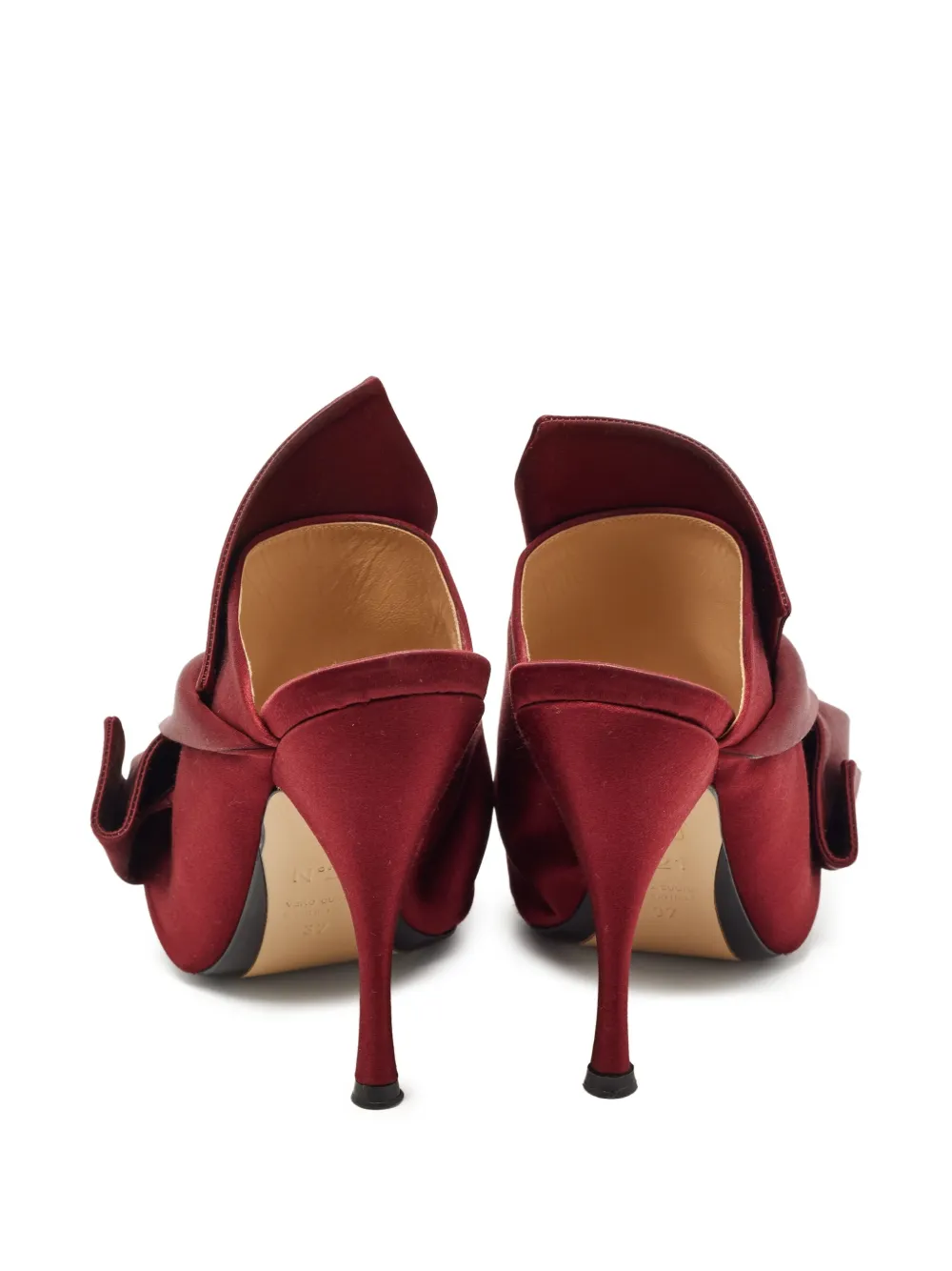 Nº21 120 mm satijnen sandalen met geknoopt detail - Rood