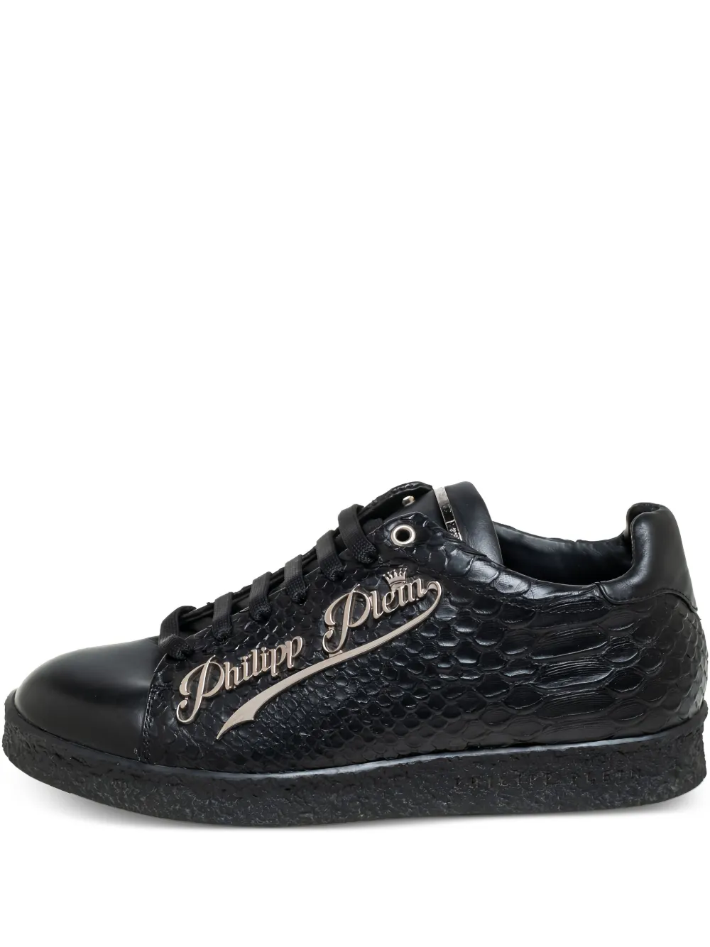 Philipp Plein 2024 leather python-embossed sneakers | Black | Image 1