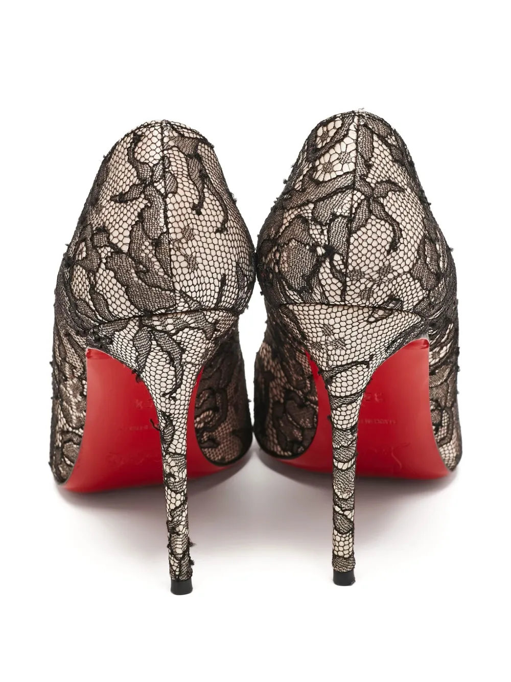 CHRISTIAN LOUBOUTIN Pre-owned 100mm Fifi Lace Heeled Pumps In Black