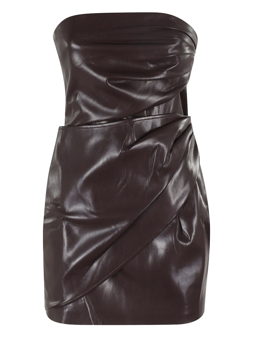 THE ANDAMANE Gedrapeerde mini-jurk Bruin