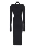 THE ANDAMANE draped-neckline midi dress - Black