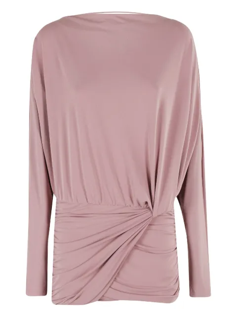THE ANDAMANE vestido drapeado con mangas tres cuartos